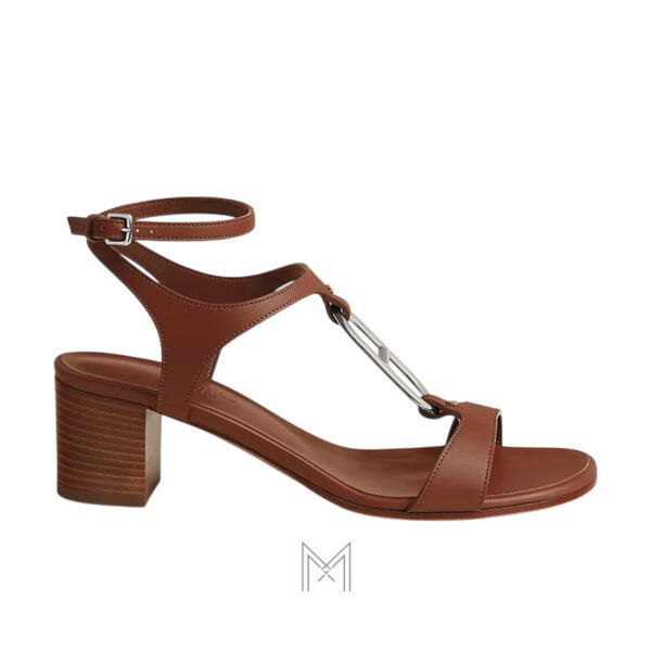 Sandal cao gót Hermes Miramar chính hãng màu nâu MHHH052