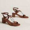 Sandal cao gót Hermes Miramar chính hãng màu nâu MHHH052 2026