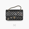 Túi xách đeo chéo Chanel Classic 11.12 màu đen dây xích đan da cừu chính hãng TCN41 2026