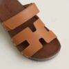 Dép Hermes Kos clog đế gỗ chính hãng màu nâu MHHH009 2026