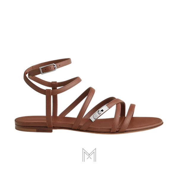 Sandal Hermes Lullaby hàng hiệu chính hãng màu nâu gold MHHH061