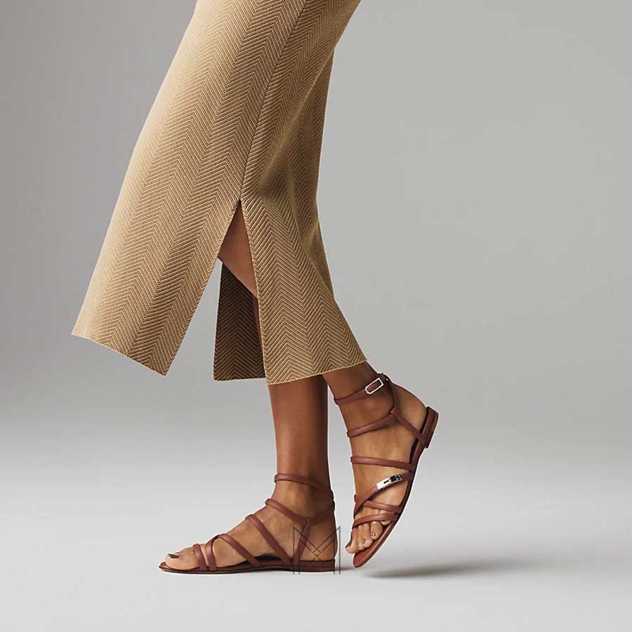 Sandal Hermes Lullaby hàng hiệu chính hãng màu nâu gold MHHH061 2026 Sandal Hermes Lullaby hàng hiệu chính hãng màu nâu gold MHHH061 2026