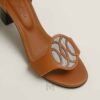 Sandal cao gót Hermes Marquise 50 chính hãng màu nâu hoạ tiết H lift MHHH040 2026