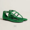 Sandal Hermes Milos chính hãng màu xanh lá da lộn MHHH016 2026