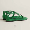 Sandal Hermes Milos chính hãng màu xanh lá da lộn MHHH016 2026