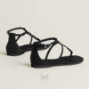 Sandal Hermes Milos chính hãng màu đen da lộn MHHH017 2026