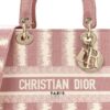 Túi Xách Đeo Chéo Dior D Lite Hồng Phối Kem Họa Tiết Thêu Toile de Jouy Vải Canvas Auth DR006 2026