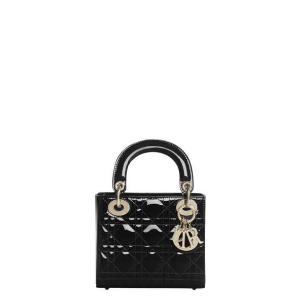 Túi Xách Lady Dior Micro Màu Đen Da Patent Sang Trọng DR007