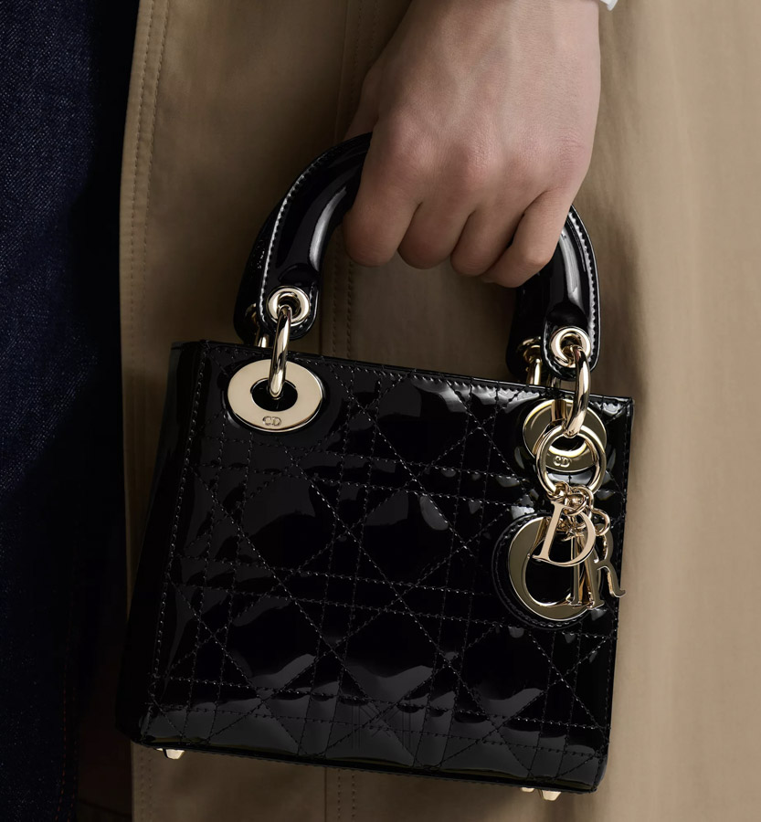 Túi Xách Lady Dior Micro Màu Đen Da Patent Sang Trọng DR007 2026 Túi Xách Lady Dior Micro Màu Đen Da Patent Sang Trọng DR007 2026