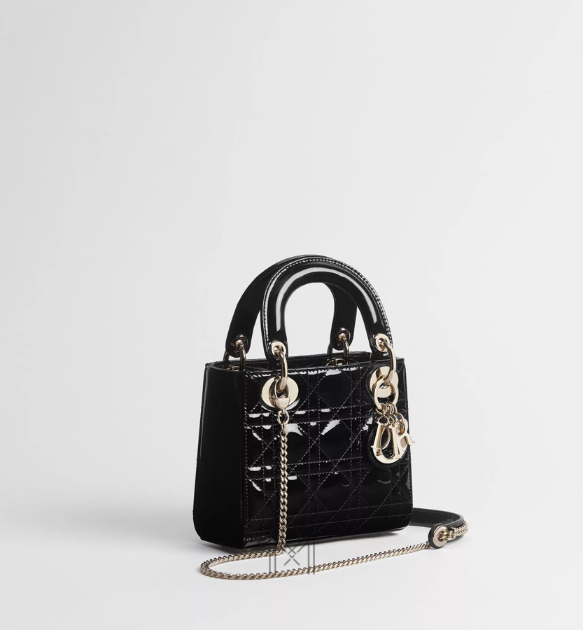 Túi Xách Lady Dior Micro Màu Đen Da Patent Sang Trọng DR007 2026 Túi Xách Lady Dior Micro Màu Đen Da Patent Sang Trọng DR007 2026