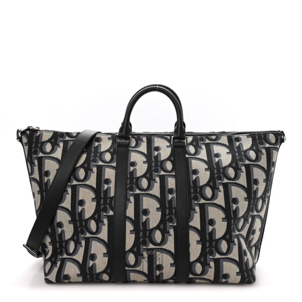 Túi Xách Hàng Hiệu Dior Weekender 40 Canvas Họa Tiết Dior Oblique Chính Hãng DR008