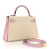 Túi Hermes Kelly màu trắng kem phối hồng da bê Epsom THM01 2026 Túi Hermes Kelly màu trắng kem phối hồng da bê Epsom THM01 2026