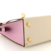 Túi Hermes Kelly màu trắng kem phối hồng da bê Epsom THM01 2026 Túi Hermes Kelly màu trắng kem phối hồng da bê Epsom THM01 2026