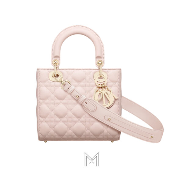 Túi Đeo Chéo Lady Dior My Abcdior Màu Hồng Da Cừu Chính Hãng DR010