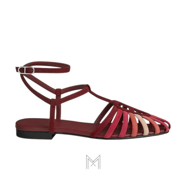 Rọ Hermes Nour hàng hiệu chính hãng màu đỏ da lộn MHHH015