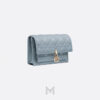 Túi Cầm Tay Dior Nữ Màu Xanh Dương Da Bê Chính Hãng DR012 2026