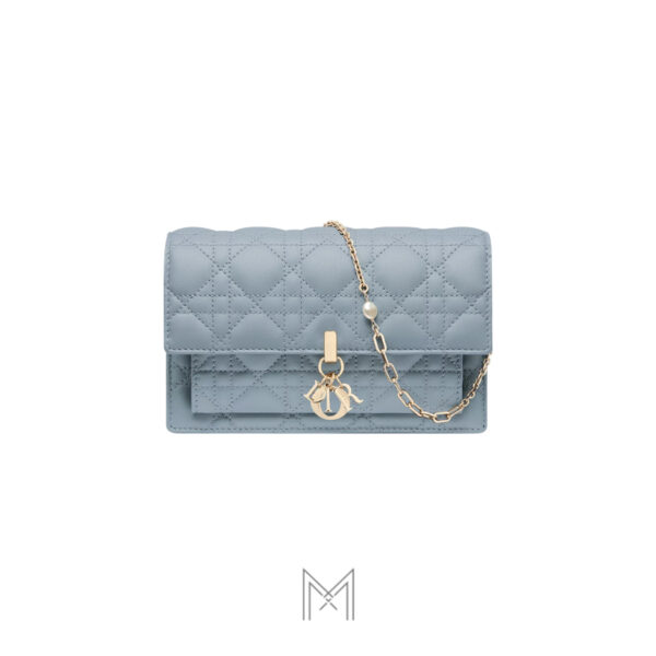 Túi Cầm Tay Dior Nữ Màu Xanh Dương Da Bê Chính Hãng DR012