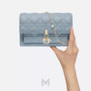 Túi Cầm Tay Dior Nữ Màu Xanh Dương Da Bê Chính Hãng DR012 2026