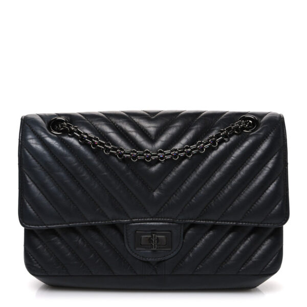 Túi Chanel 2.55 Reissue So Back màu đen da cừu authentic TCN42