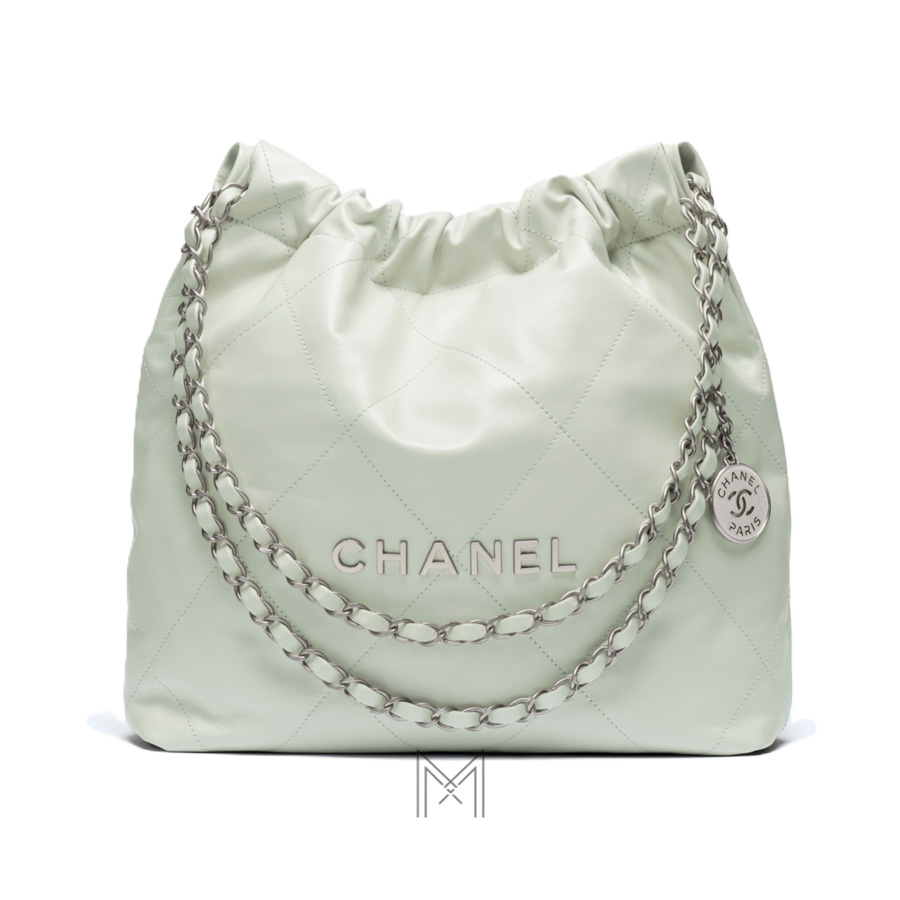 Túi xách Chanel 22 Pre-Collection Xuân Hè màu xanh lá nhạt da bê chính hãng TCN38 2026 Túi xách Chanel 22 Pre-Collection Xuân Hè màu xanh lá nhạt da bê chính hãng TCN38 2026