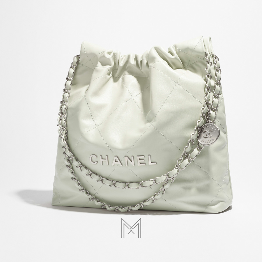 Túi xách Chanel 22 Pre-Collection Xuân Hè màu xanh lá nhạt da bê chính hãng TCN38 2026 Túi xách Chanel 22 Pre-Collection Xuân Hè màu xanh lá nhạt da bê chính hãng TCN38 2026
