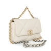 Túi Chanel 19 Flap da dê chần bông màu trắng chính hãng TCN30 2026 Túi Chanel 19 Flap da dê chần bông màu trắng chính hãng TCN30 2026