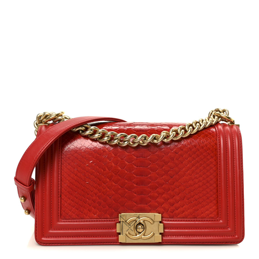 Túi Chanel đỏ Boy Flap cỡ trung da rắn & da cừu chính hãng TCN44 2026 Túi Chanel đỏ Boy Flap cỡ trung da rắn & da cừu chính hãng TCN44 2026