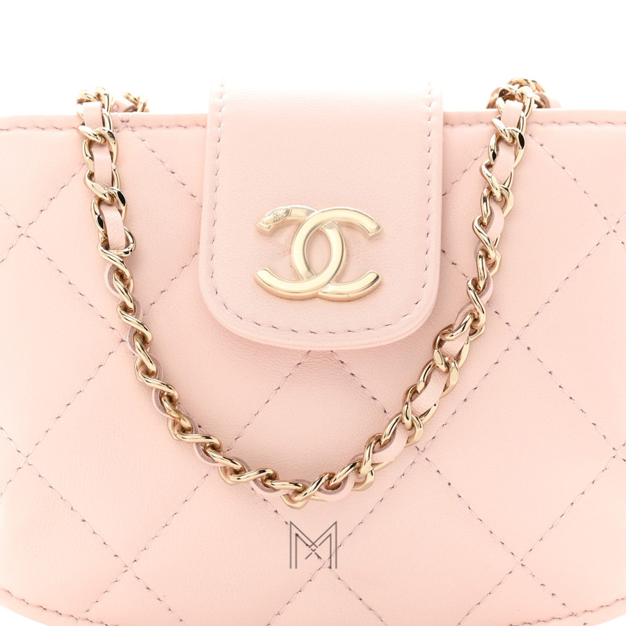 Túi Chanel hồng phấn CC Chain da cừu chính hãng TCN25 2026 Túi Chanel hồng phấn CC Chain da cừu chính hãng TCN25 2026