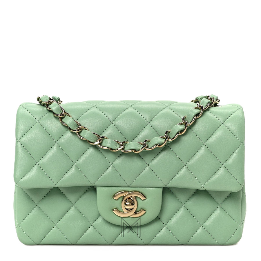 Túi Chanel mini 8 Rectangular Flap màu xanh da cừu chính hãng TCN20 2026 Túi Chanel mini 8 Rectangular Flap màu xanh da cừu chính hãng TCN20 2026