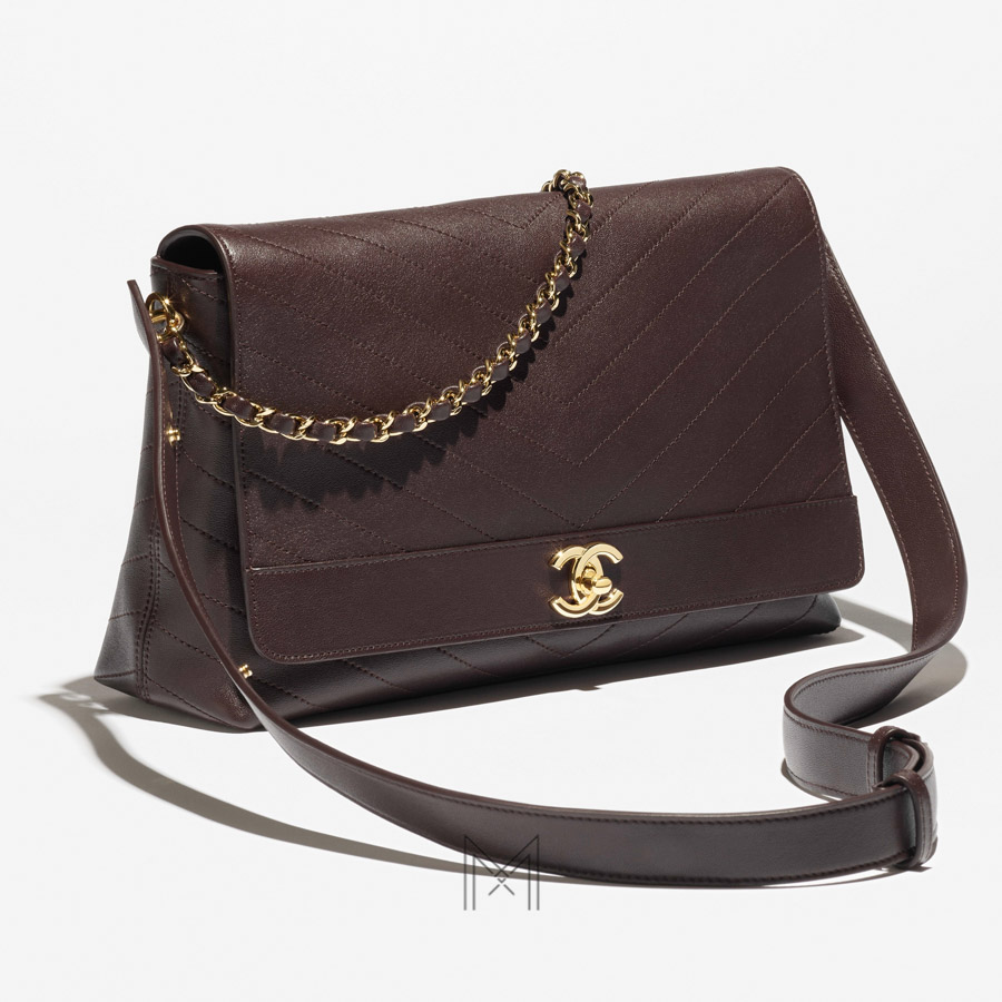 Túi xách Chanel nâu nắp gập maxi Pre-Collection Xuân Hè chính hãng TCN19 2026 Túi xách Chanel nâu nắp gập maxi Pre-Collection Xuân Hè chính hãng TCN19 2026