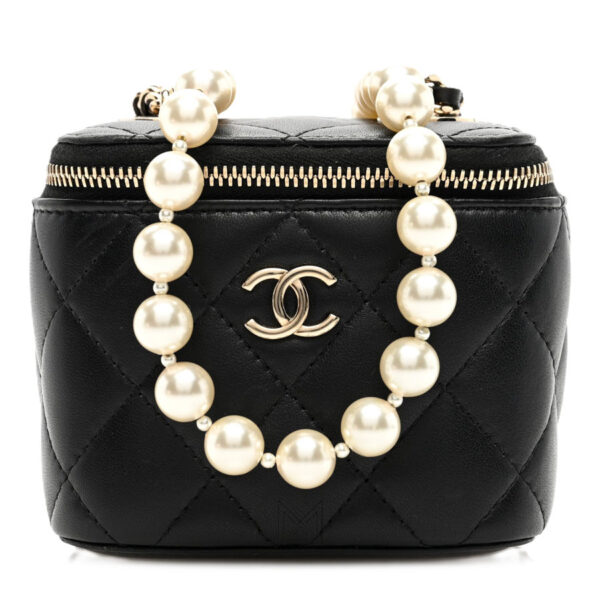 Túi Chanel quai ngọc da cừu màu đen chính hãng TCN17