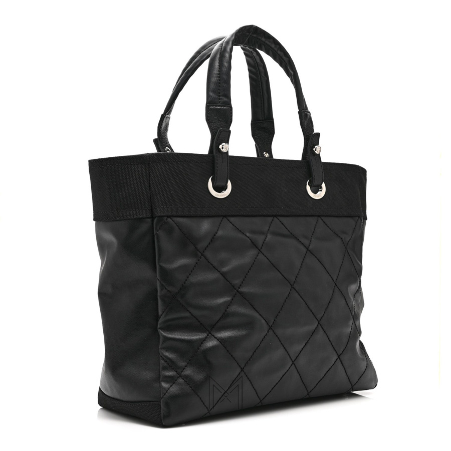 Túi CHANEL Super Paris Biarritz cỡ lớn màu đen da canvas phủ chính hãng TCN14 2026 Túi CHANEL Super Paris Biarritz cỡ lớn màu đen da canvas phủ chính hãng TCN14 2026
