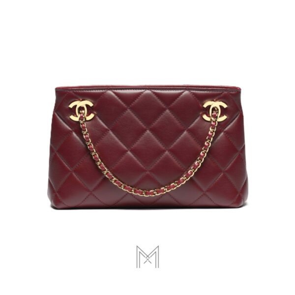 Túi Chanel trần trám màu đỏ da cừu Spring Summer chính hãng TCN12