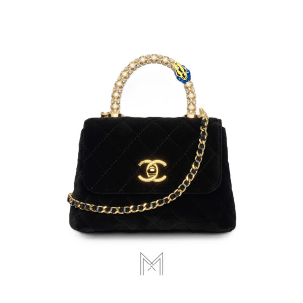 Túi Chanel vải nhung Métiers d’art 2026 màu đen chính hãng TCN11