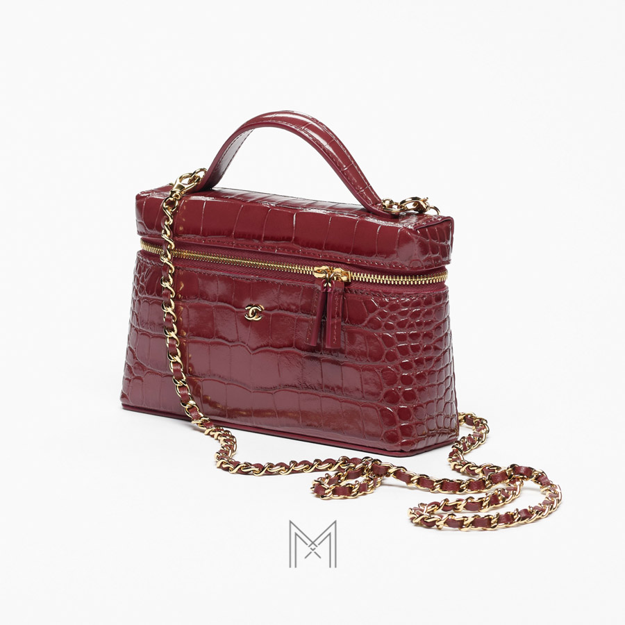 Túi Chanel Vanity Métiers d'art màu đỏ dây xích đan da chính hãng TCN09 2026 Túi Chanel Vanity Métiers d'art màu đỏ dây xích đan da chính hãng TCN09 2026