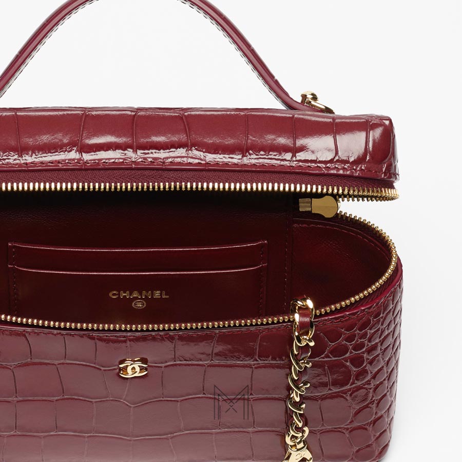 Túi Chanel Vanity Métiers d'art màu đỏ dây xích đan da chính hãng TCN09 2026 Túi Chanel Vanity Métiers d'art màu đỏ dây xích đan da chính hãng TCN09 2026