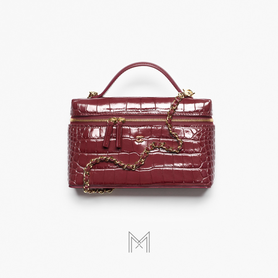 Túi Chanel Vanity Métiers d'art màu đỏ dây xích đan da chính hãng TCN09 2026 Túi Chanel Vanity Métiers d'art màu đỏ dây xích đan da chính hãng TCN09 2026