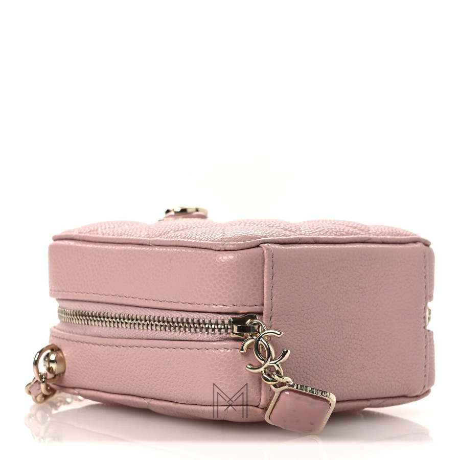 Túi Clutch Chanel Caviar Quilted with Chain dây xích đan da màu hồng chính hãng TCN04 2026 Túi Clutch Chanel Caviar Quilted with Chain dây xích đan da màu hồng chính hãng TCN04 2026