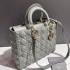 Túi Xách Lady Dior 7 Ô Màu Xám Da Cừu Chính Hãng DR018 2026