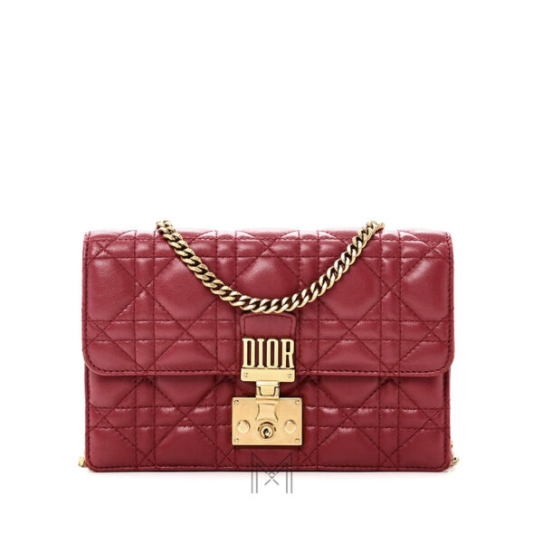 Túi Đeo Chéo Nữ Dior Addict Màu Đỏ Da Cừu Dây Xích Chính Hãng DR019