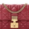 Túi Đeo Chéo Nữ Dior Addict Màu Đỏ Da Cừu Dây Xích Chính Hãng DR019 2026