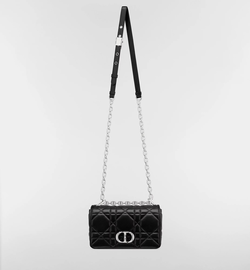 Túi Đeo Chéo Dior Caro Màu Đen Da Cừu Luxury DR023 2026 Túi Đeo Chéo Dior Caro Màu Đen Da Cừu Luxury DR023 2026