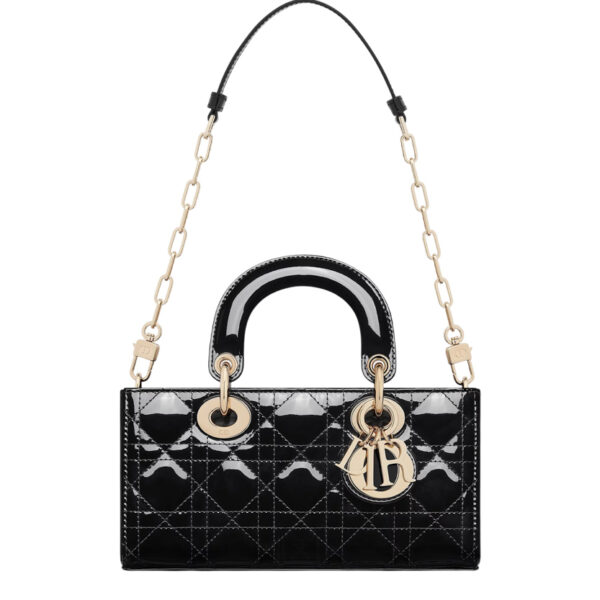 Túi Xách Đeo Chéo Dior Lady D-Joy Màu Đen Da Patent Thời Trang DR024