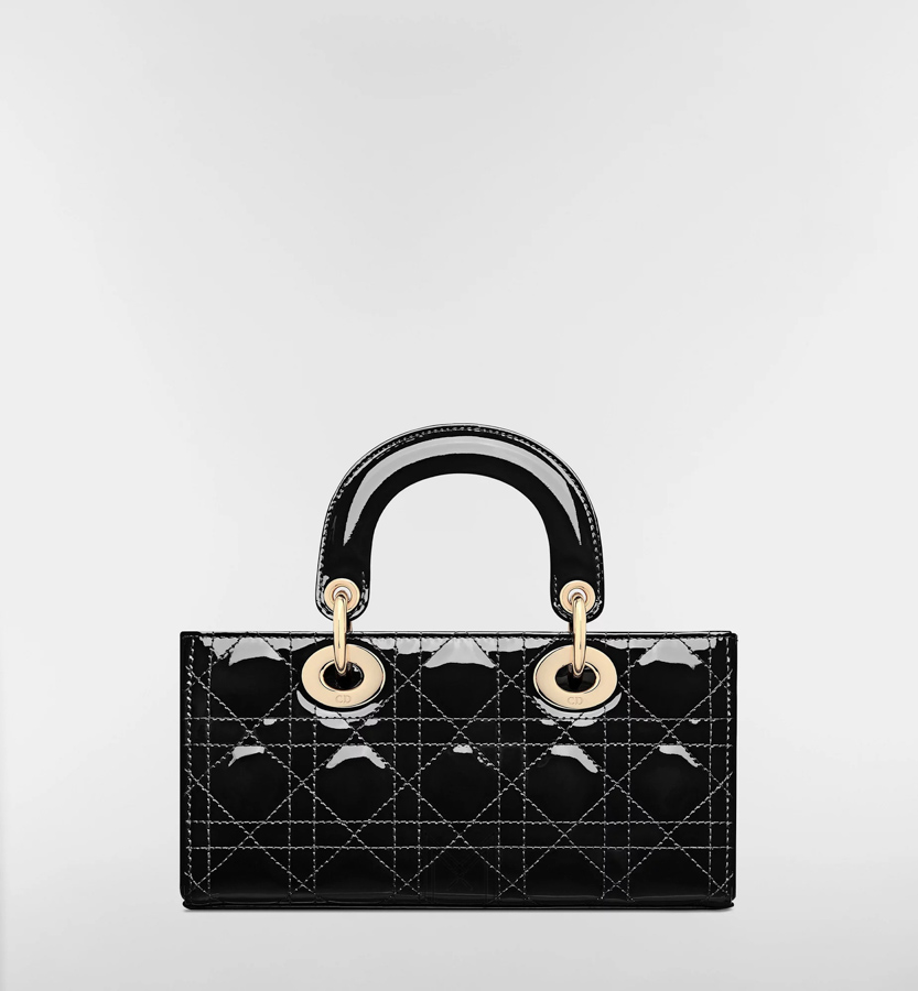 Túi Xách Đeo Chéo Dior Lady D-Joy Màu Đen Da Patent Thời Trang DR024 2026 Túi Xách Đeo Chéo Dior Lady D-Joy Màu Đen Da Patent Thời Trang DR024 2026