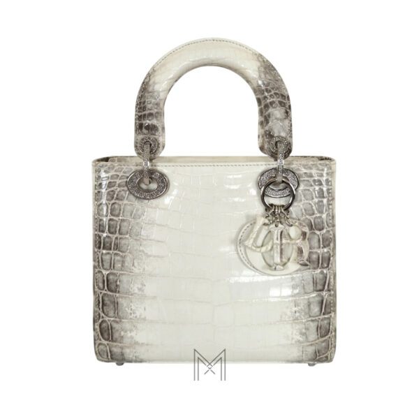Túi Xách Lady Dior Da Cá Sấu Bạch Tạng Đính Đá Chính Hãng DR025