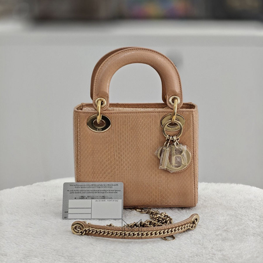 Túi Xách Đeo Chéo Lady Dior Màu Cam Da Rắn Chính Hãng DR027 2026 Túi Xách Đeo Chéo Lady Dior Màu Cam Da Rắn Chính Hãng DR027 2026