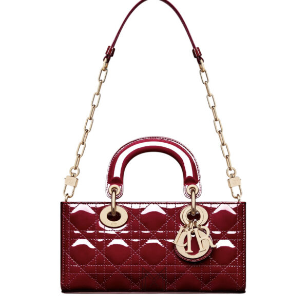 Túi Xách Đeo Chéo Lady Dior D-Joy Màu Đỏ Da Patent Chính Hãng DR033