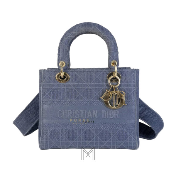 Túi Xách Lady Dior Jisoo Xanh Denim Chính Hãng TR040