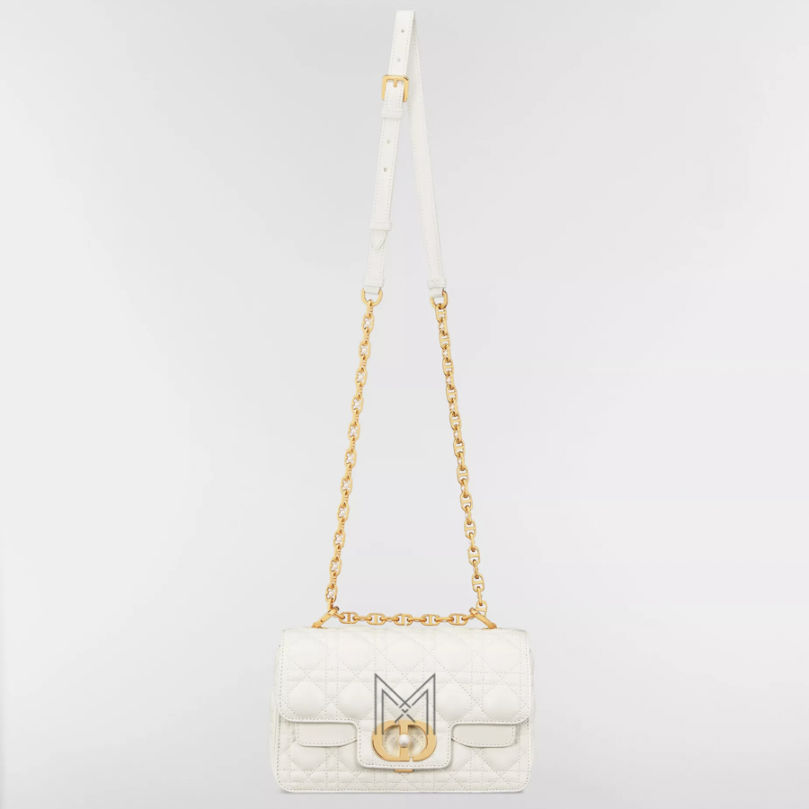 Túi Xách Đeo Chéo Dior Trắng Da Bê Khóa CD Vàng Chính Hãng DR041 2026 Túi Xách Đeo Chéo Dior Trắng Da Bê Khóa CD Vàng Chính Hãng DR041 2026