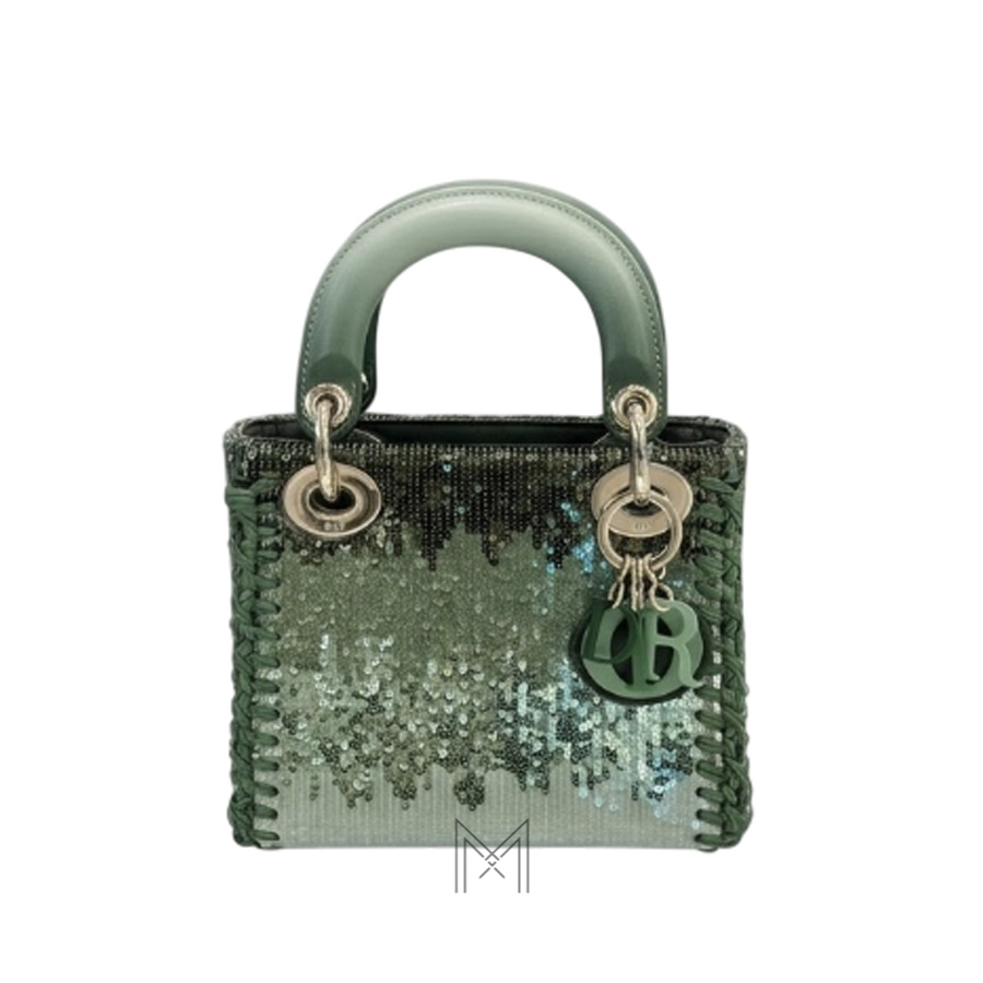 Túi Xách Đeo Chéo Lady Dior Kim Tuyến Màu Xanh Chính Hãng TR043 2026 Túi Xách Đeo Chéo Lady Dior Kim Tuyến Màu Xanh Chính Hãng TR043 2026
